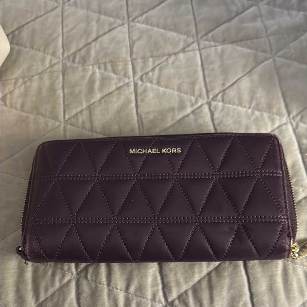 Michael Kors Purple Quilted Wallet